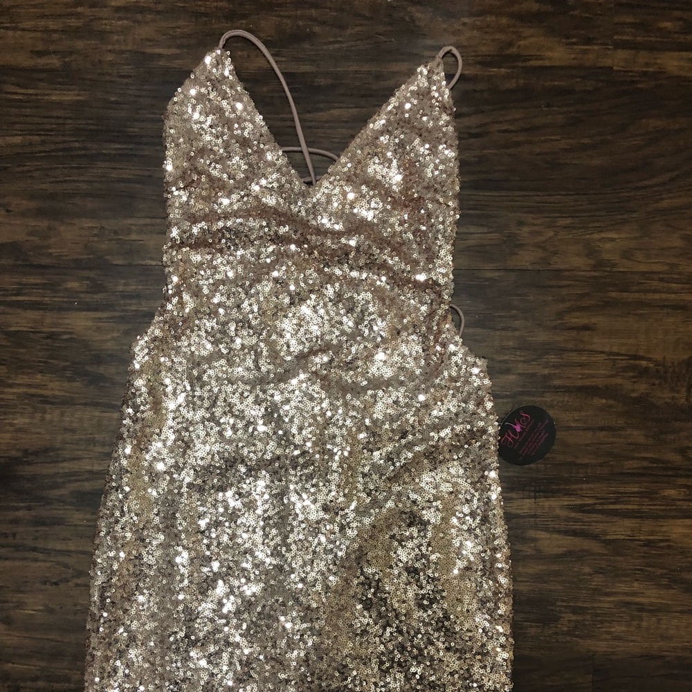 sequin rose gold dress Hot Miami Styles